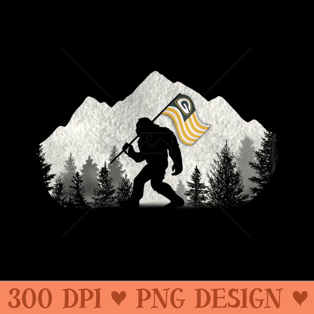 Bigfoot The Packers Fan - Instant PNG Download - Customer Support