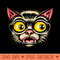Old School Cat Face Flash Tattoo - PNG Designs - High Quality 300 DPI