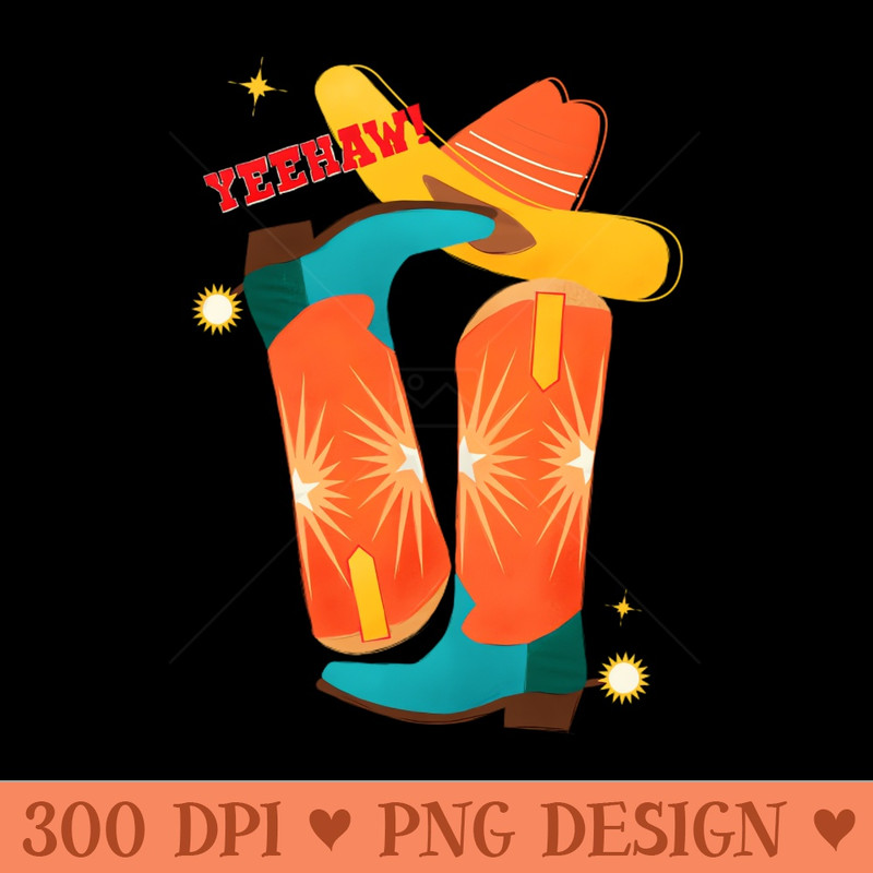 Yeehaw Bright Cowboy Boots - PNG Download Library - Professional Design