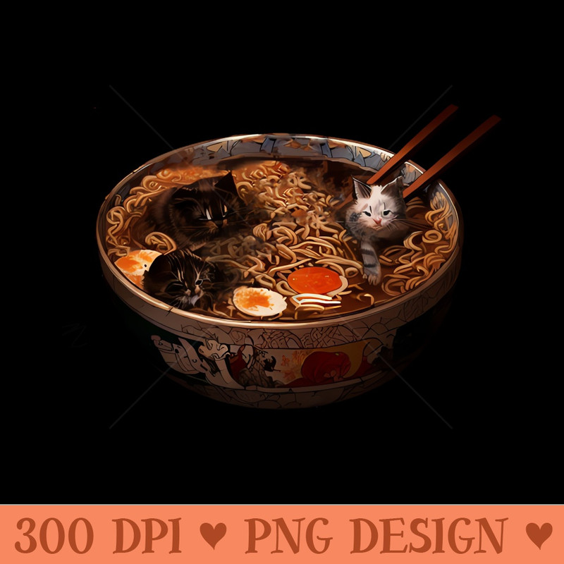 Cute Ramen Kitten Noodle Soup - High Quality PNG - Customer Support