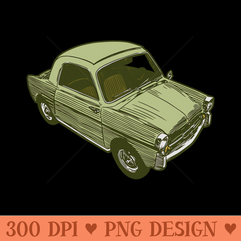 Vintage Cute Car - PNG Illustrations - Good Value