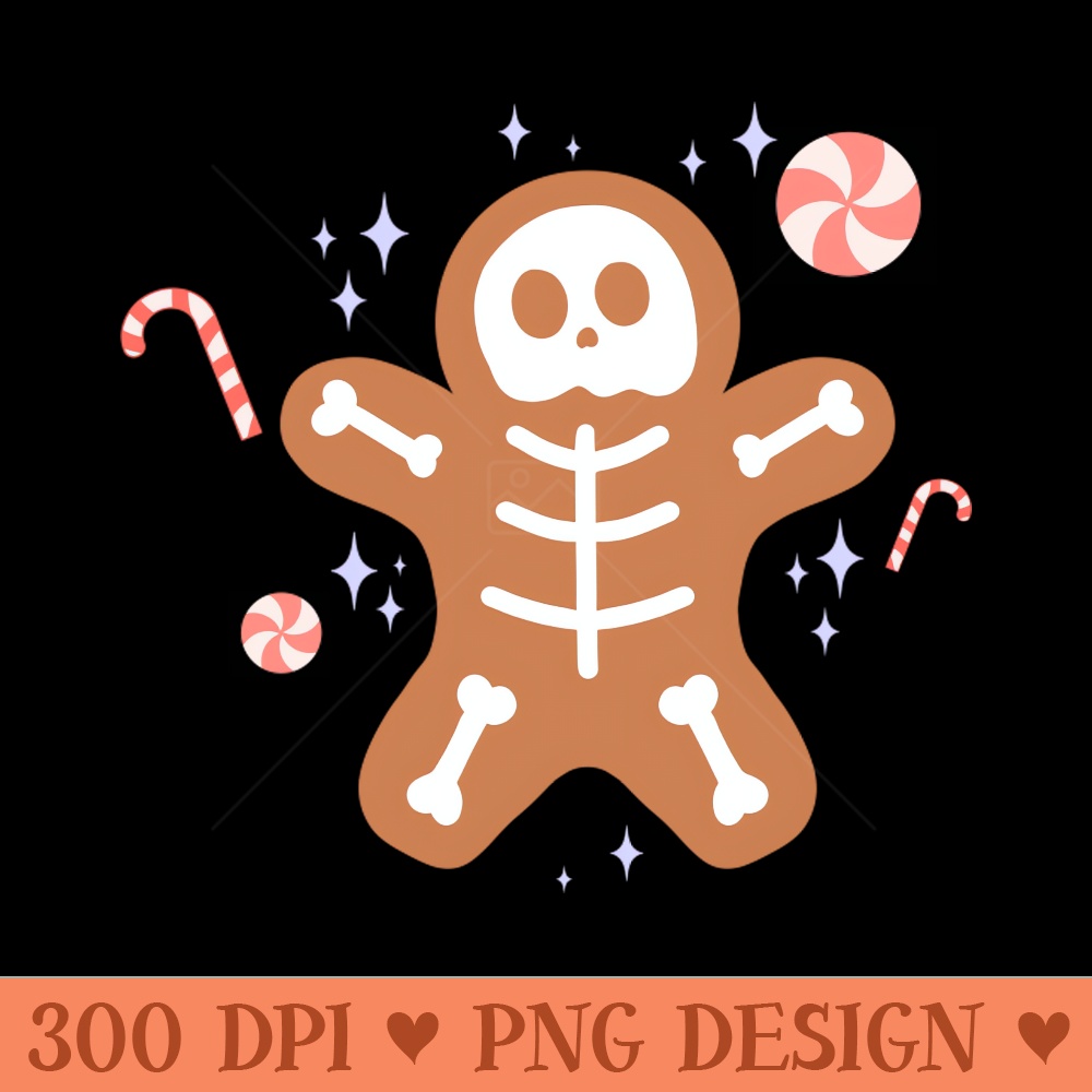 Skeleton Gingerbread Man - Sublimation PNG - Latest Updates