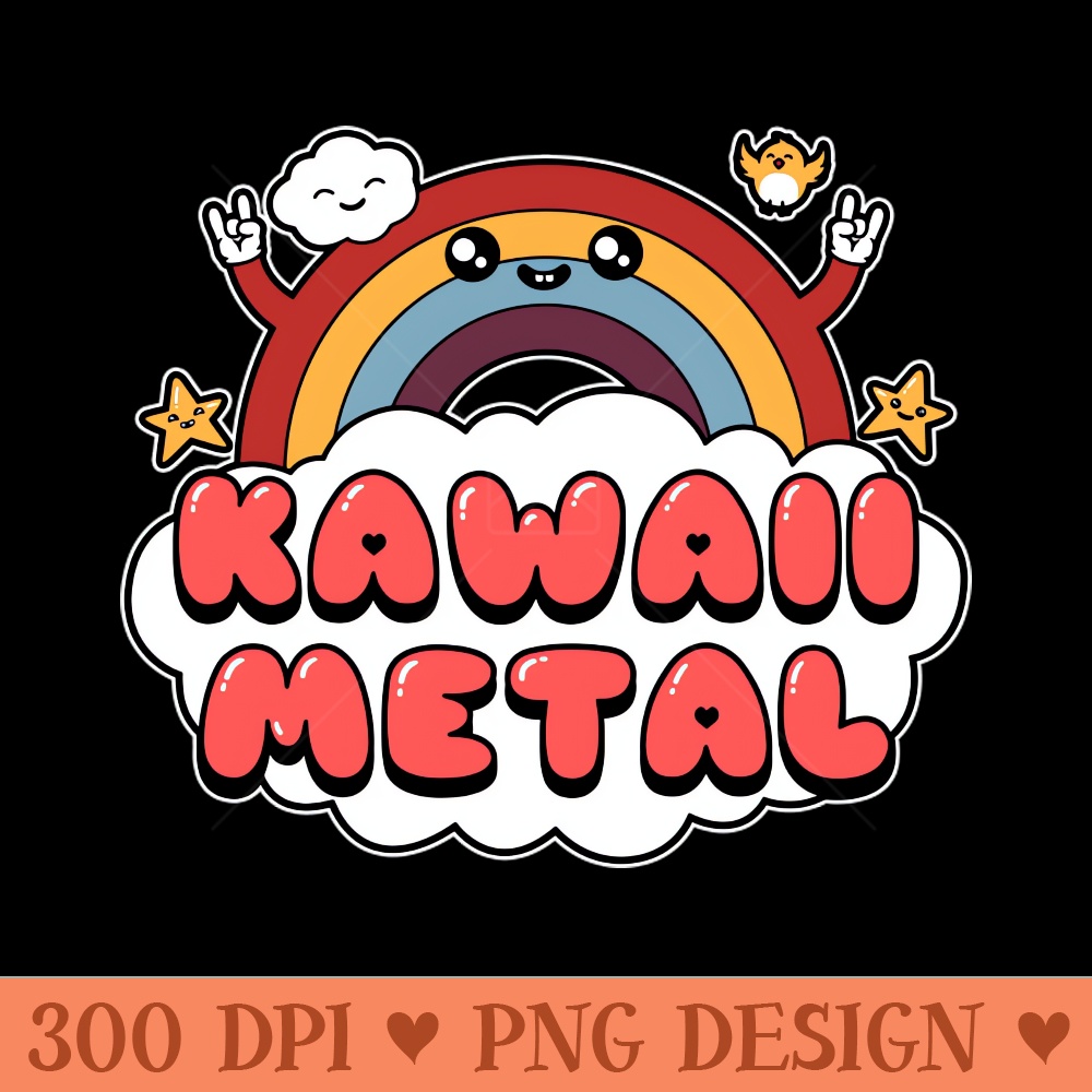 Kawaii Rainbow Metal - Digital PNG Art - Variety