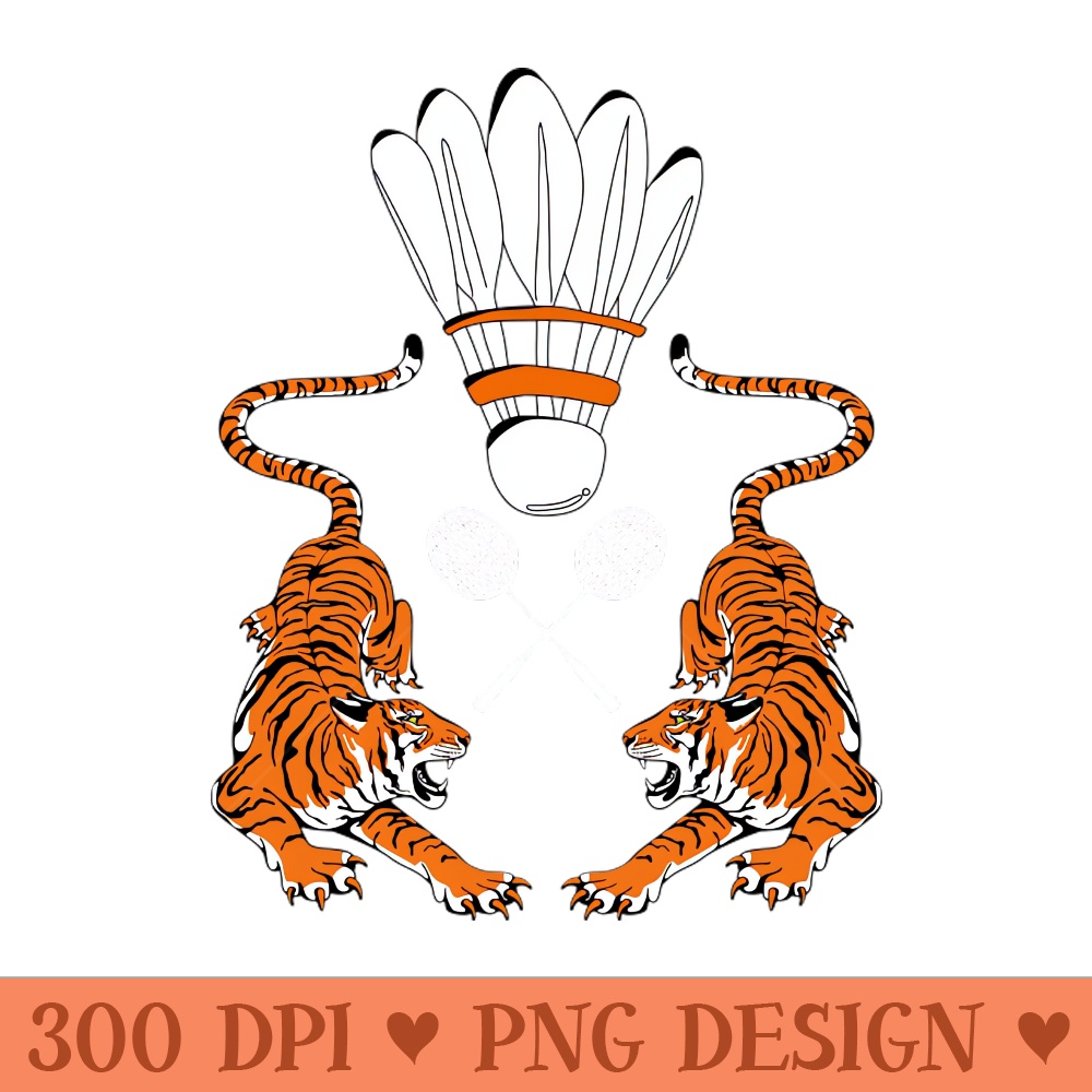 Tiger Badminton Sports Team Jersey Black version Shuttlecock Racket - PNG Design Downloads - Customer Support