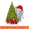 Elephant in Santa Hat and Christmas Tree - PNG File Download - Unique