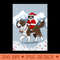Christmas Cat Saint Bernard Ride - Digital PNG Download - Professional Design