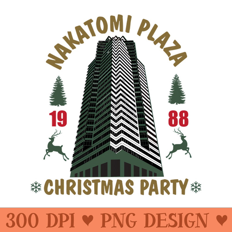 Nakatomi Plaza Christmas Party 1988 - PNG Downloadable Art - High Quality 300 DPI