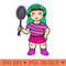Cute girl badminton player - Premium PNG Downloads - Unique