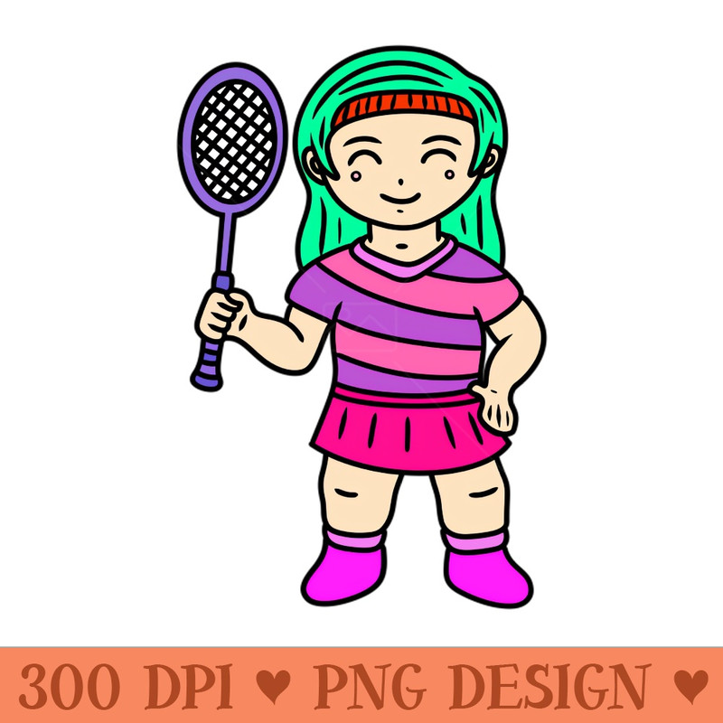 Cute girl badminton player - Premium PNG Downloads - Unique