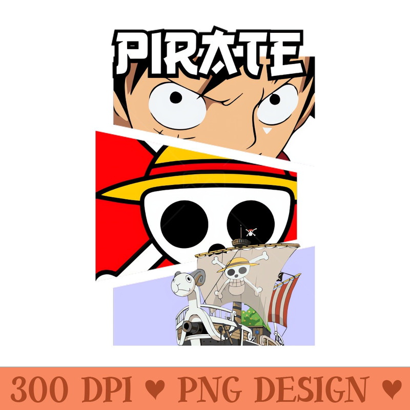 One Piece  Luffy Pirate - Downloadable PNG - Good Value