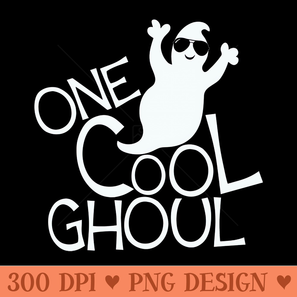 One Cool Ghoul Ghost Boo Cute Funny Halloween Art Graphic - Download PNG Graphics - Customer Support