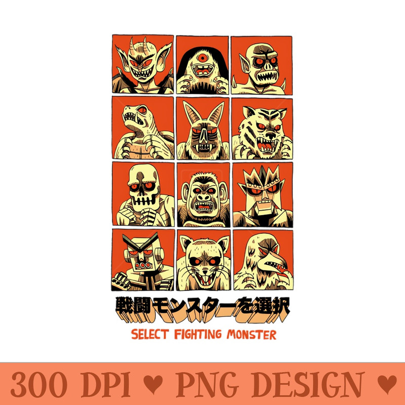 SELECT FIGHTING MONSTER - PNG Graphics - Flexibility