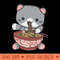 Cute cat ramen - Downloadable PNG - Customer Support
