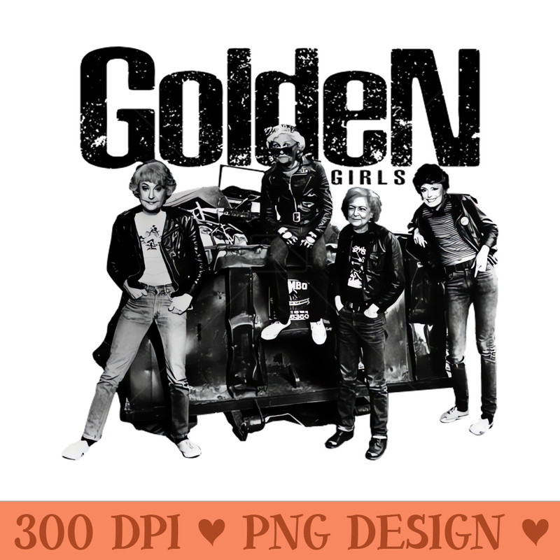 GOLDEN GIRLS PUNK STYLE BLACK - PNG Downloadable Art - Unique