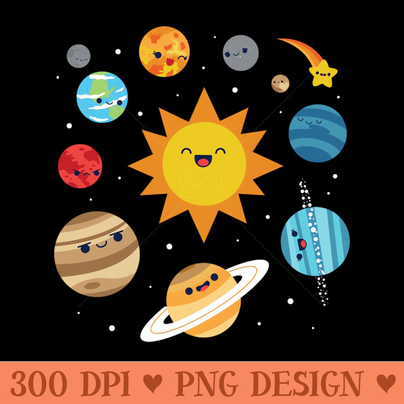 Kawaii Solar System - PNG Download Website - High Quality 300 DPI