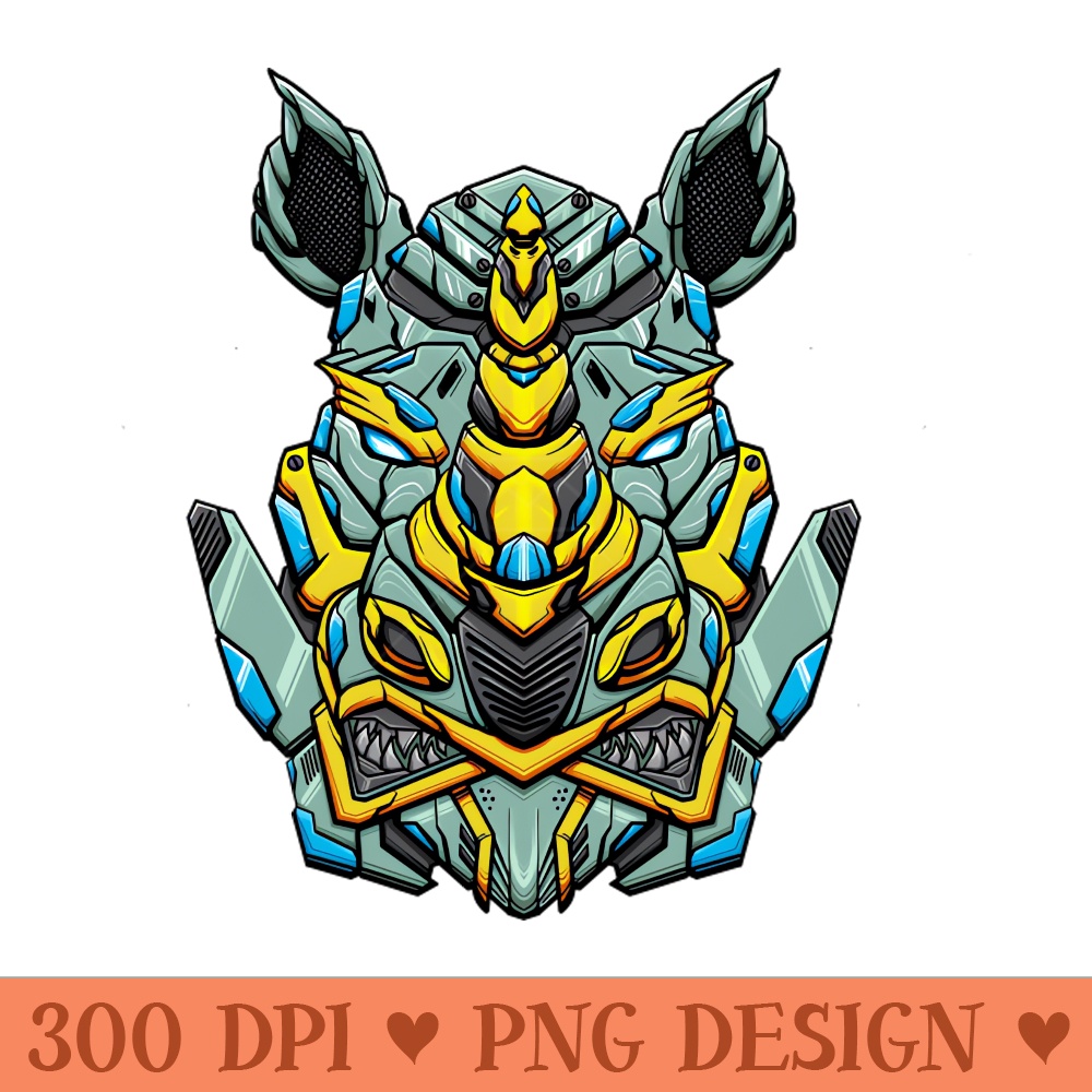 Mecha Rhino Design - PNG Illustrations - High Quality 300 DPI