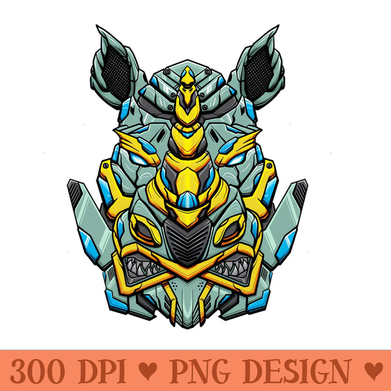 Mecha Rhino Design - PNG Illustrations - High Quality 300 DPI