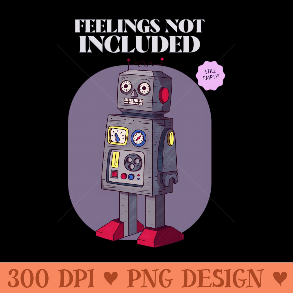 Creepy Vintage Feelings Not Included Antique Toy Robot - Sublimation PNG Designs - Customer Support