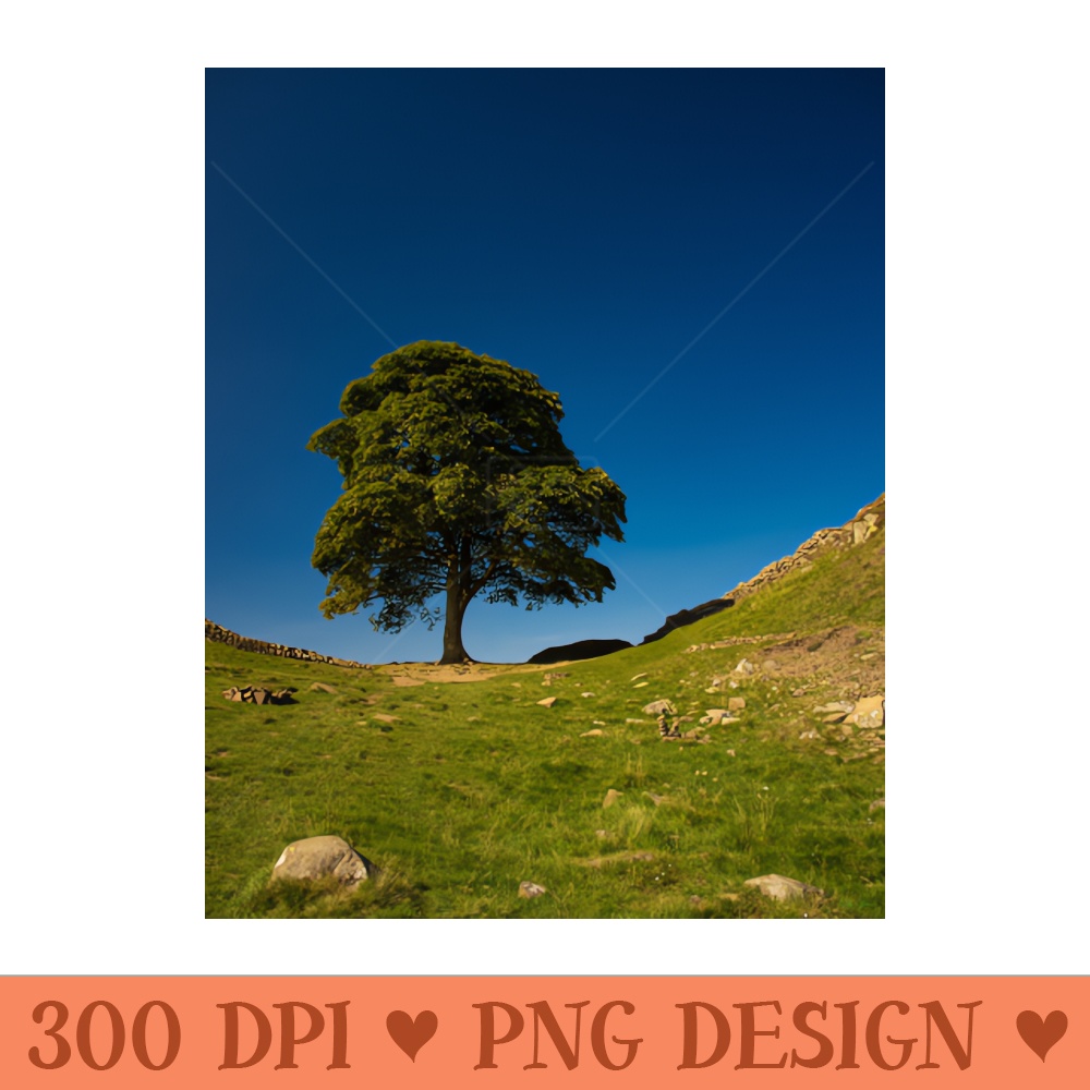 The Sycamore Gap Tree, Hadrian's Wall - Sublimation PNG - Flexibility