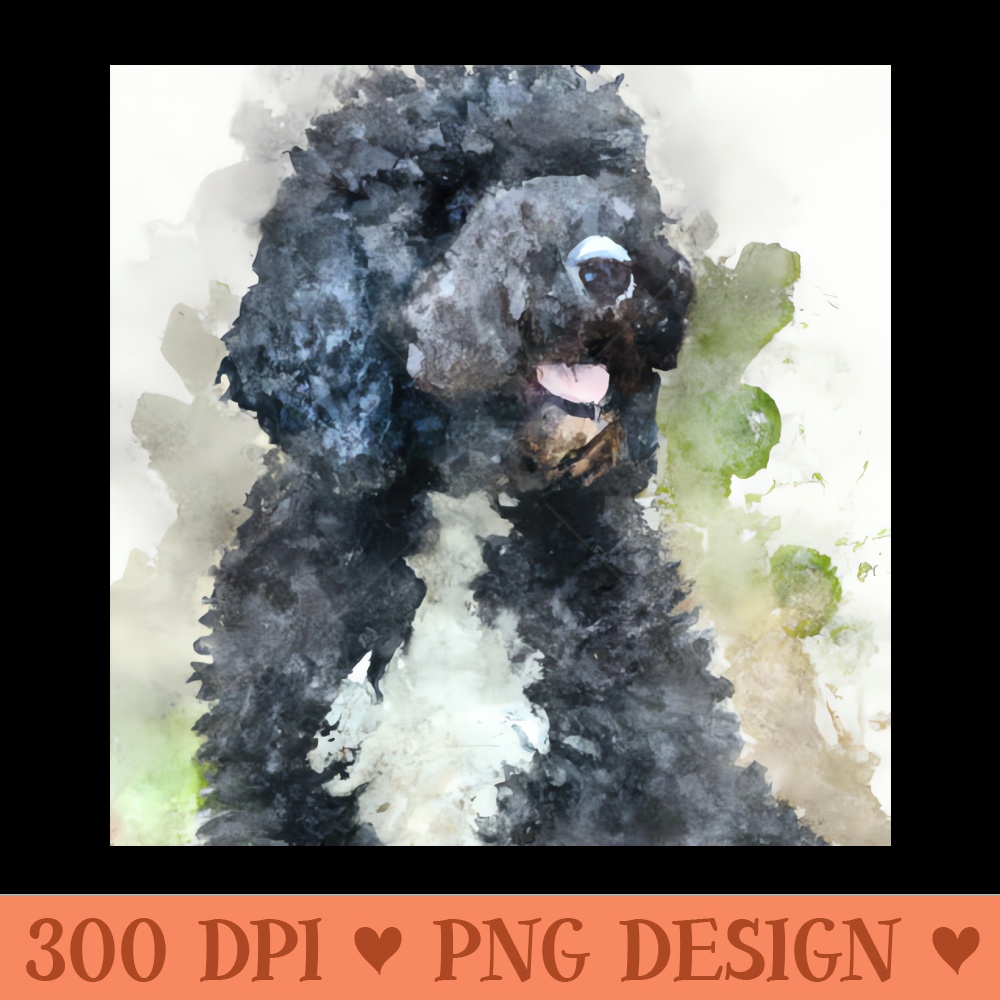Portuguese Water Dog Watercolor Painting Dog Lover Gifts - Vector PNG Download - Latest Updates