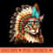 Native American Cat Portrait - PNG Printables - Unique