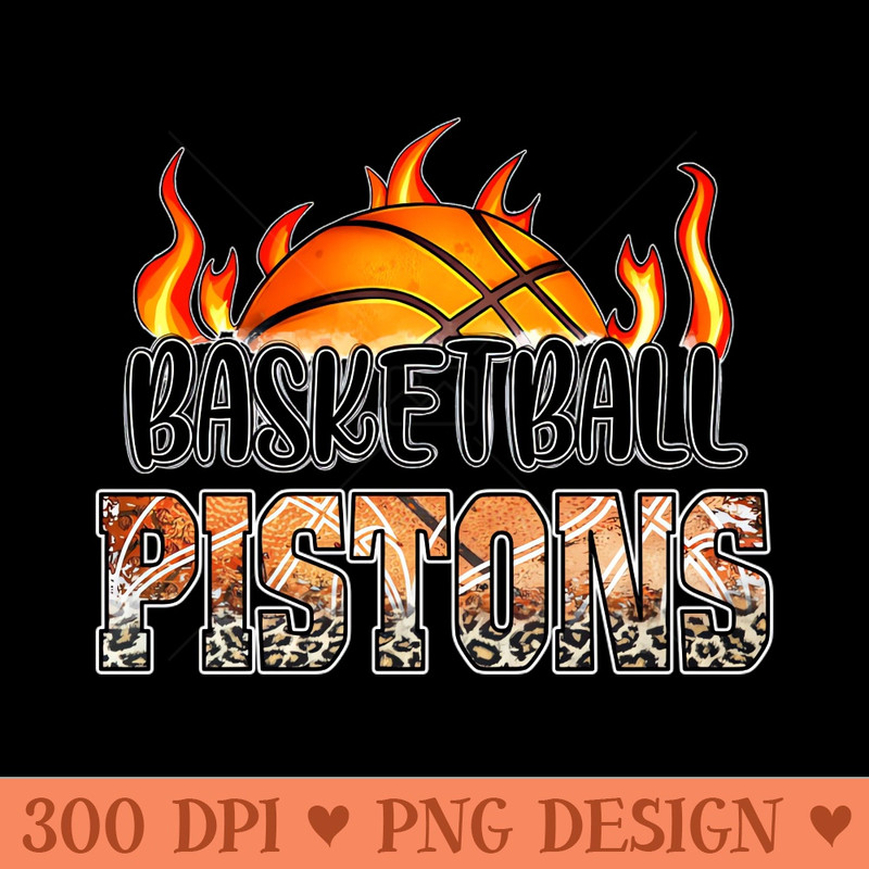 Classic Basketball Design Pistons Personalized Proud Name - Digital PNG Files - Popularity