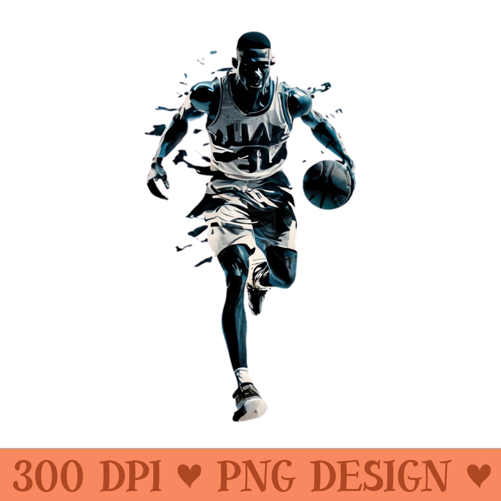 Basketball Courtside Elegance Monochrome Print - PNG Download Bundle - Good Value