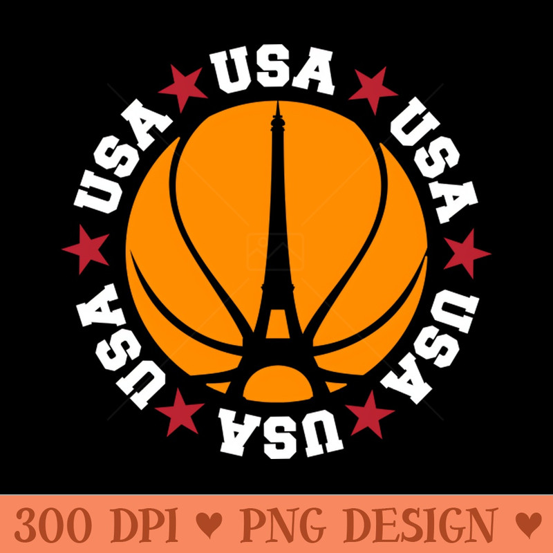 United States of America Basketball Paris - Digital PNG Graphics - Unique