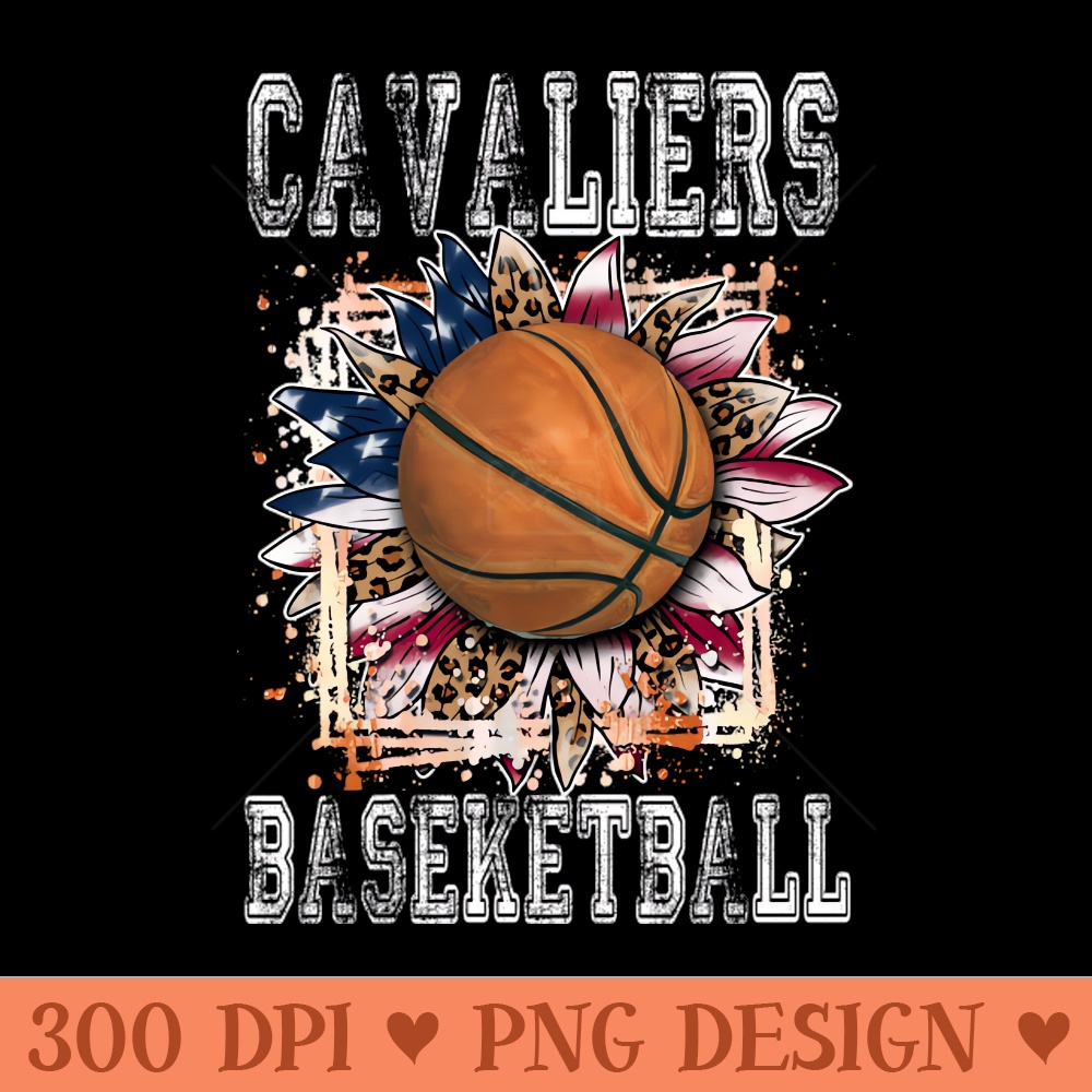 American Flag Personalized Cavaliers Proud Name Basketball - Digital PNG Graphics - High Quality 300 DPI
