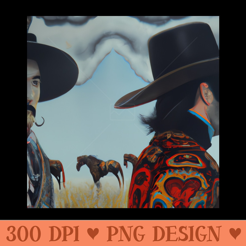 cowboys abstract art - Transparent PNG - High Quality 300 DPI