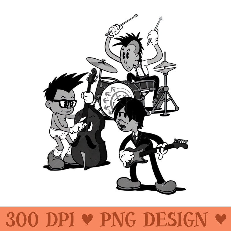 Blink 1932 punk band in 1930s rubber hose style cuphead - PNG Downloadable Resources - Flexibility
