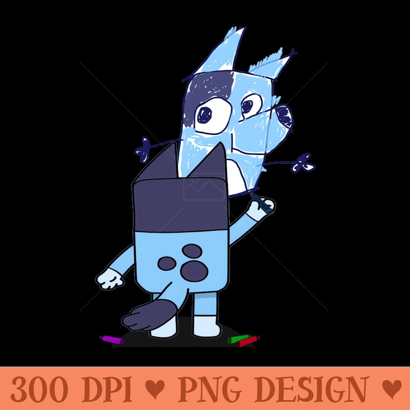 Bluey is drawing - PNG Downloadable Resources - High Quality 300 DPI