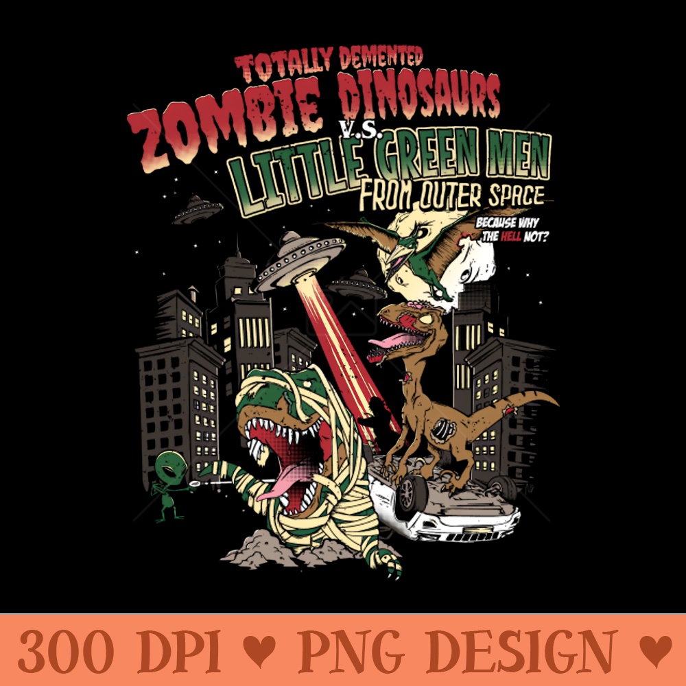 Zombie Dinosaurs v.s. Little Green Men - Transparent PNG - Convenience