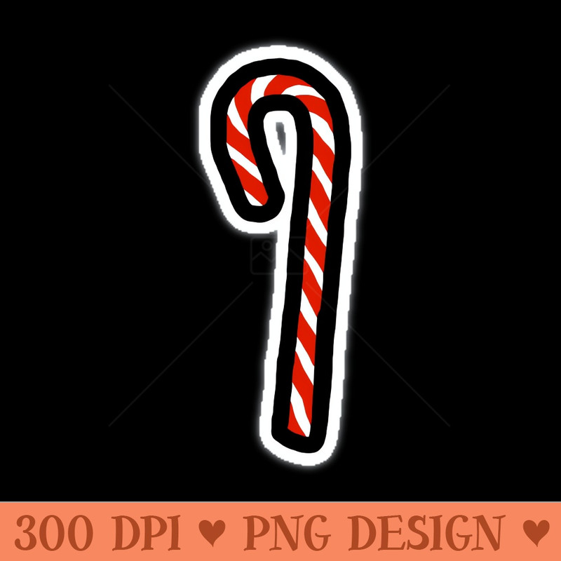 A Candy Cane for Christmas Minimal Art - Vector PNG Download - Convenience