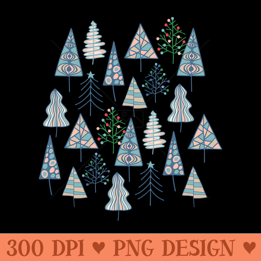 CHRISTMAS TREES Doodle Xmas Winter Hygge Holidays - UnBlink Studio by Jackie Tahara - High-Quality PNG Download - Customer Support