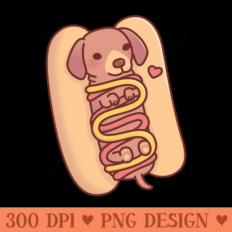 Cute Dachshund Hotdog Bun - PNG Image Downloads - Popularity