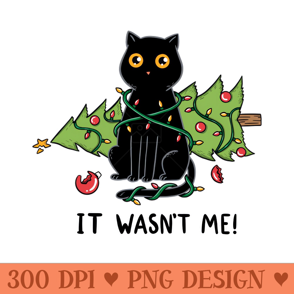Cat and Christmas tree - PNG Design Downloads - Latest Updates