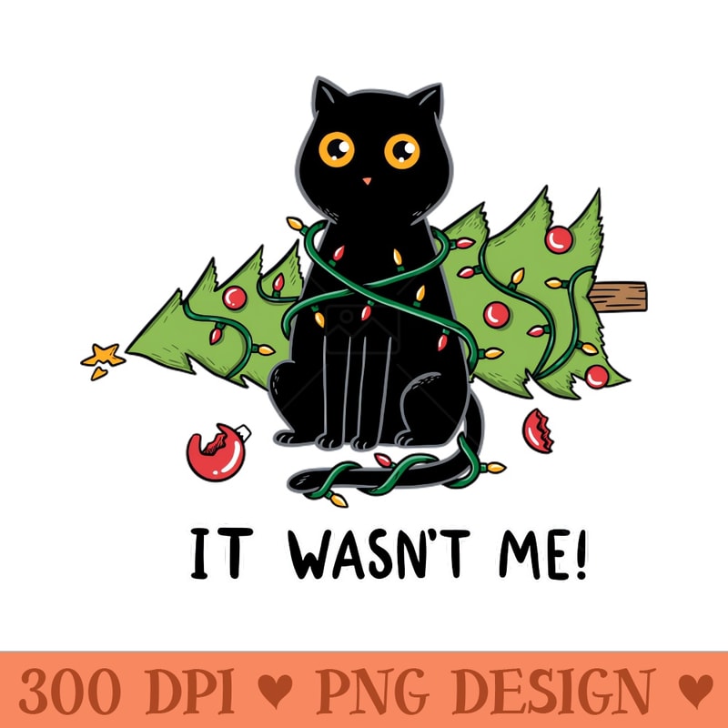 Cat and Christmas tree - PNG Design Downloads - Latest Updates