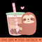 Cute Sloth Loves Bubble Tea - PNG Clipart - Professional Design