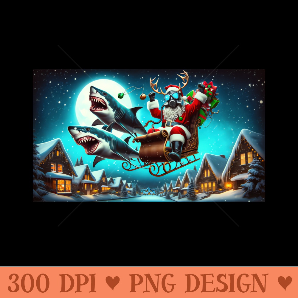 Santa Jaws We Are Gonna Need A Bigger Sleigh! - PNG Image Downloads - Unique