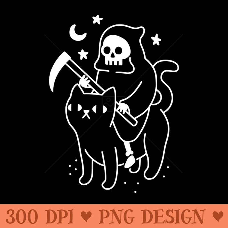 Death Rides a Black Cat - Digital PNG Graphics - High Quality 300 DPI