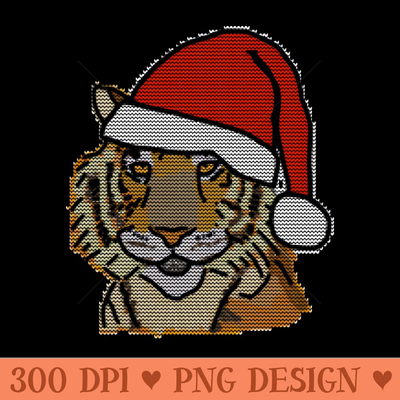 Big Cats Knitted Tiger Christmas Santa Hat - PNG Clipart - Convenience