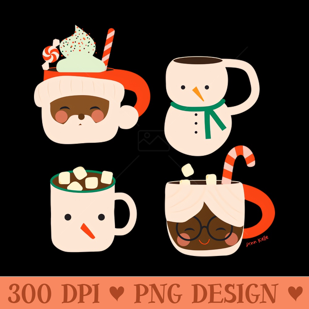 Christmas Holiday Santa Mugs - PNG Download Store - High Quality 300 DPI