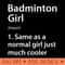 Badminton Girl Definition - Sublimation PNG Designs - Popularity
