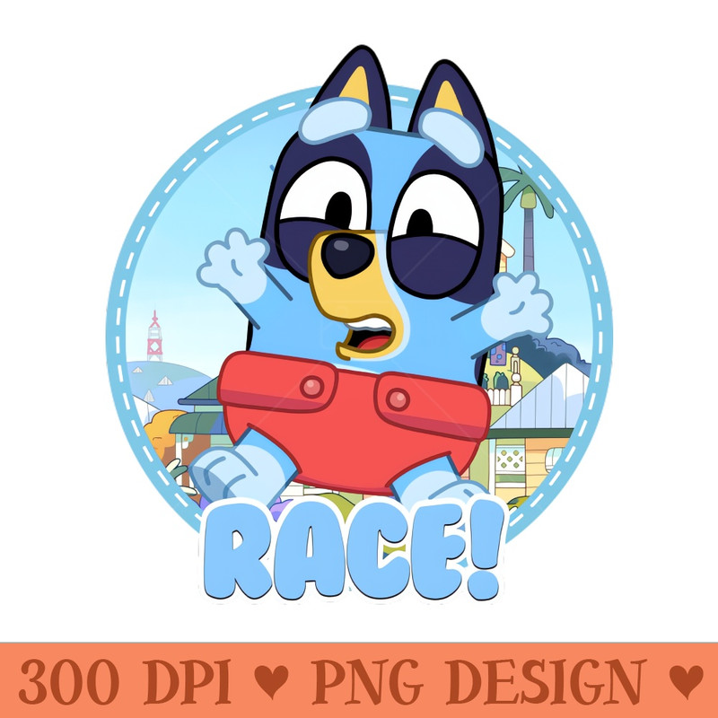 Bluey and Bingo race - Instant PNG Download - Customer Support