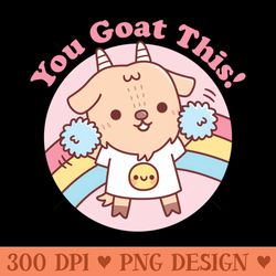 cute goat cheerleader you goat this pun - free png downloads