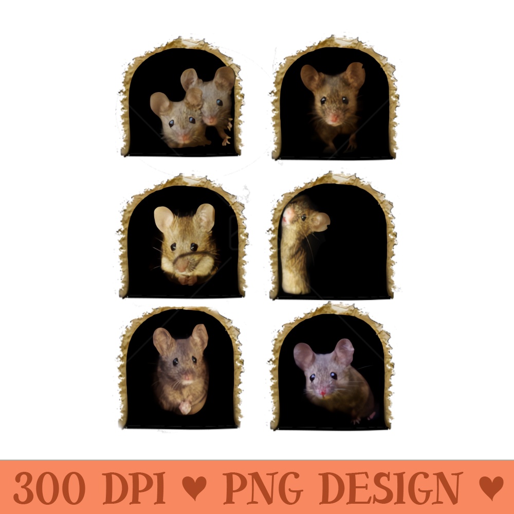 Mouse in a hole wall - skirting board stickers - Downloadable PNG - Flexibility