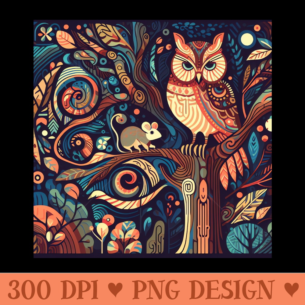 Owl and Mouse Art Deco - Premium PNG Downloads - Flexibility