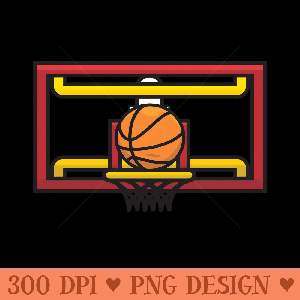 Basketball hoop and ball vector illustration. - Digital PNG Files - Unique