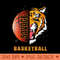 Funny Basketball Tiger Art Design - Premium PNG Downloads - High Quality 300 DPI
